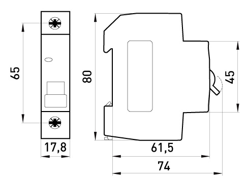 Модульный автоматический выключатель E.next e.mcb.stand.45.1.B16, 1р, 16А, В, 4.5 кА s001008