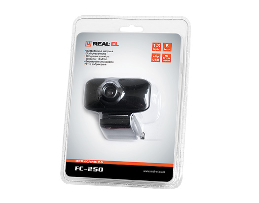 Веб-камера REAL-EL FC-250, black