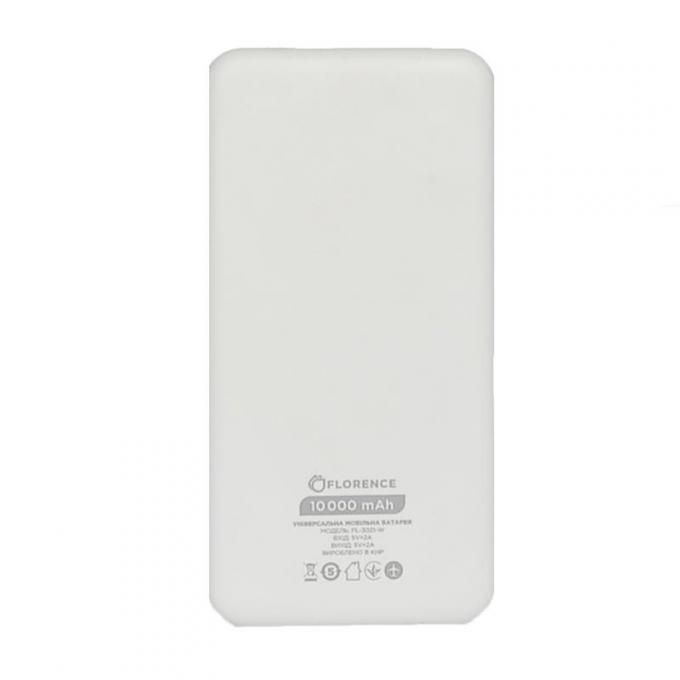 Универсальная мобильная батарея Florence T-Win 10000mAh White FL-3021-W