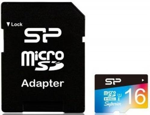 Карта пам’ятi Silicon Power 16GB microSDHC C10 UHS-I U3 + SD адаптер Superior Colorful SP016GBSTHDU3V20SP