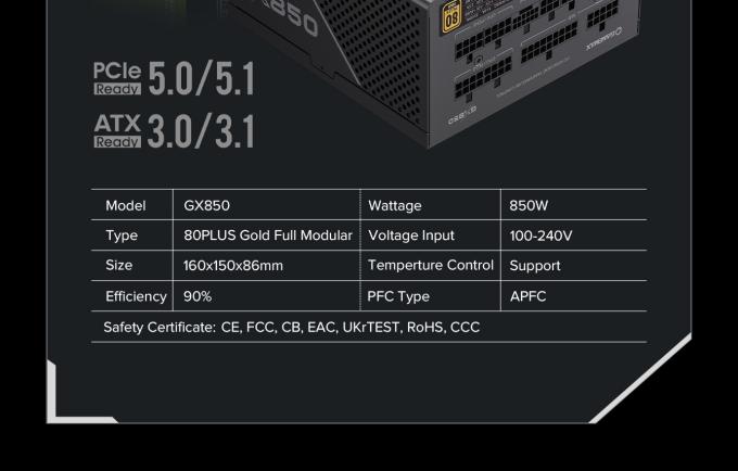 GAMEMAX GX-850 PRO BK(ATX3.1PCIe5.1)