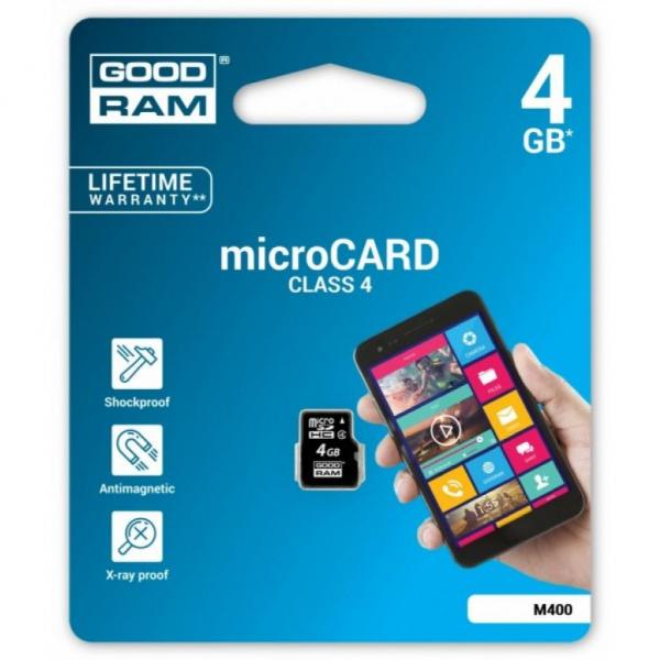 Карта памяти GOODRAM 4GB microSD Class 4 M400-0040R11