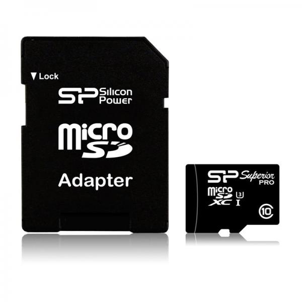 Карта пам’ятi Silicon Power 16GB microSDHC C10 UHS-I U3 + SD адаптер Superior SP016GBSTHDU3V10SP