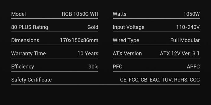 GAMEMAX RGB 1050G WH