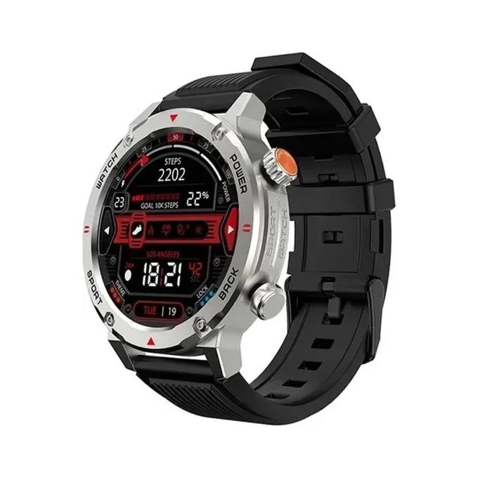 iMiki D2 Silver Silicone Strap
