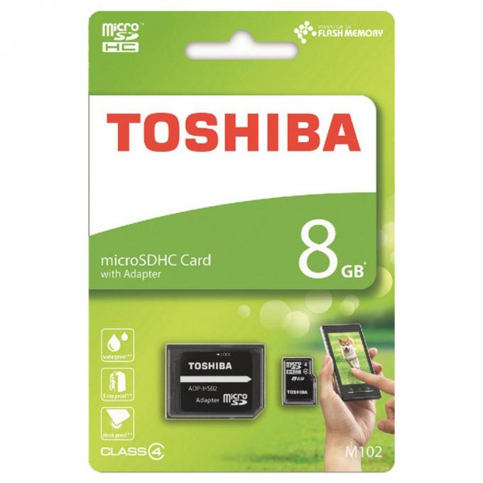 Карта памяти TOSHIBA 8GB microSDHC class 4 THN-M102K0080M2