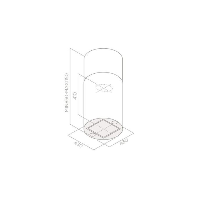ELICA TUBE PRO ISLAND WH MAT/A/43
