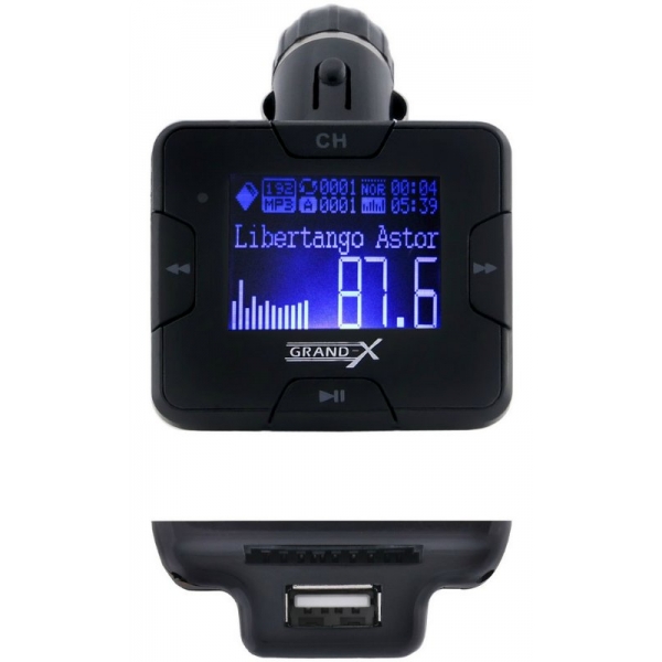 Автомобильный MP3-FM модулятор Grand-X CUFM22GRX black