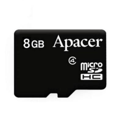 Карта памяти Apacer 8GB microSDHC Class4 w/o Adapter RP AP8GMCSH4-RA