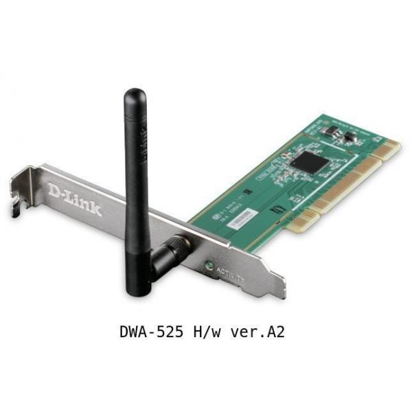 WiFi-адаптер D-Link DWA-525 802.11n 150Мбит/с PCI, bulk !Розпродаж DWA-525BULK