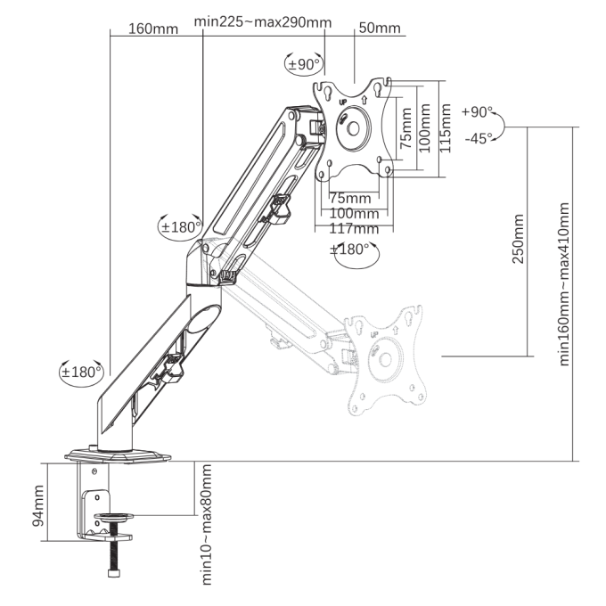 Brateck LDT25-C012