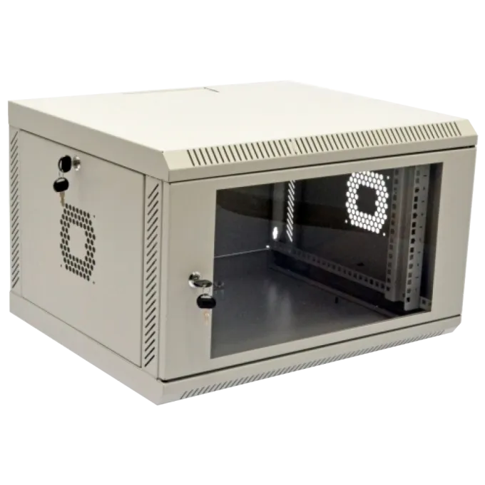 Шафа 19" 6U, 600х500х373 мм акриловое стекло серая