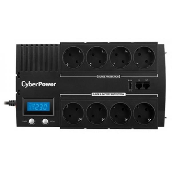 ИБП CyberPower BR1000ELCD, 1000VA, Line Int., AVR, 8хSchuko, USB, LCD