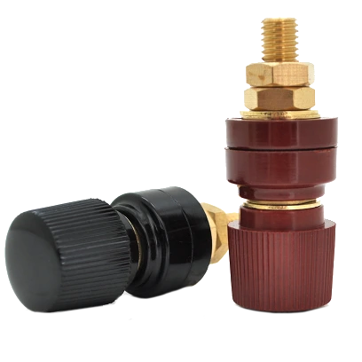 Железная винтовая клемма 8mm черная+красная 8mm чорна+червона