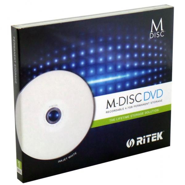 Диск DVD RITEK 4.7Gb 4X Jewel 1 pcs Printable M-DISC 90Y31IARTK001