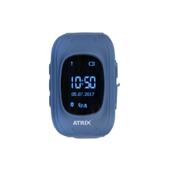 Умные часы Atrix iQ300 GPS Dark Blue; 0,96" (320 x 240) OLED / MediaTek MTK6261 / 128 МБ оперативной памяти / 32 МБ встроенной / Bluetooth 4.0 / ОС Другое / WR20 / 400 мАч / 54 х 34 х 12 мм, 40 г / синий 324287