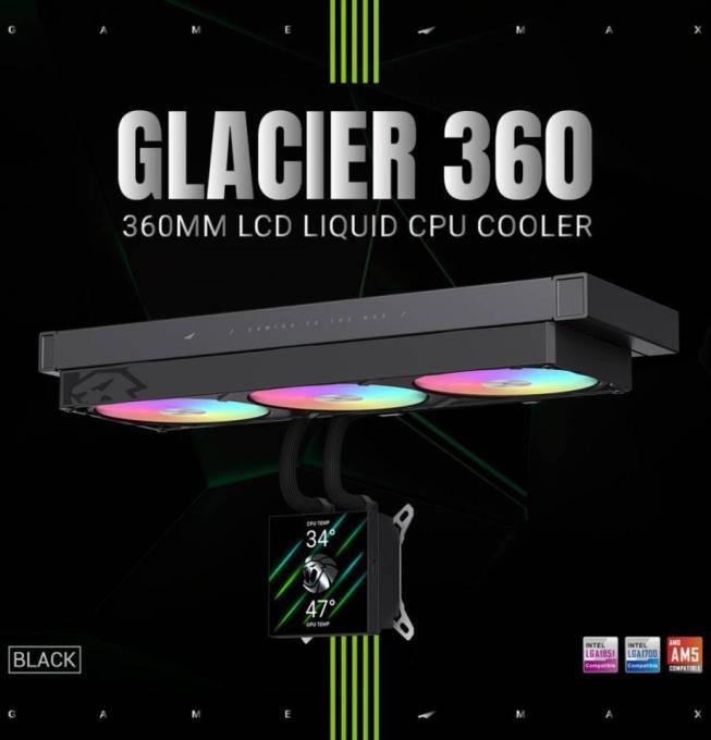 GAMEMAX GLACIER 360 LCD BK