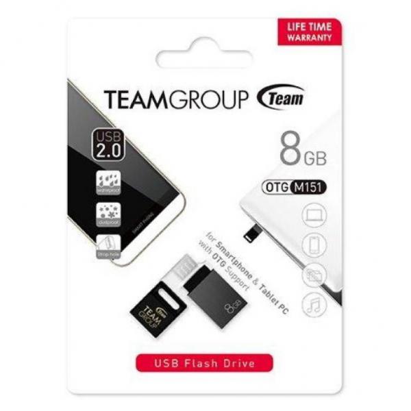 USB флеш накопитель Team 8GB M151 Gray USB 2.0 OTG TM1518GC01