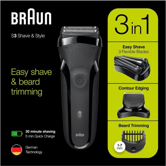 BRAUN 300BT Series 3 типу 5408 black/black
