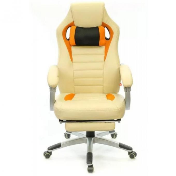 Кресло игровое АКЛАС Стрендж PL SR Бежевое с оранжевым 12154
