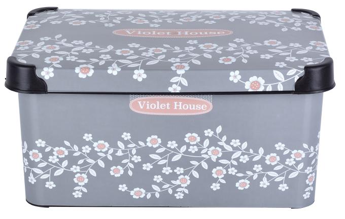 VIOLET HOUSE 0647 DECOR ANTRACITE FLOWERS с/к
