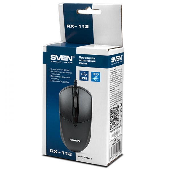 Мышь SVEN RX-112 White USB 530075