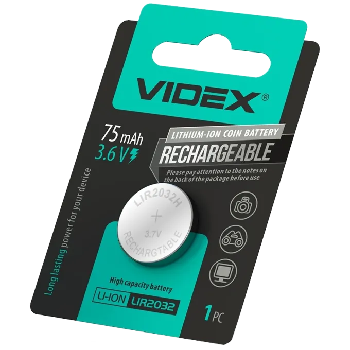 VIDEX LIR2032 BLISTER CARD