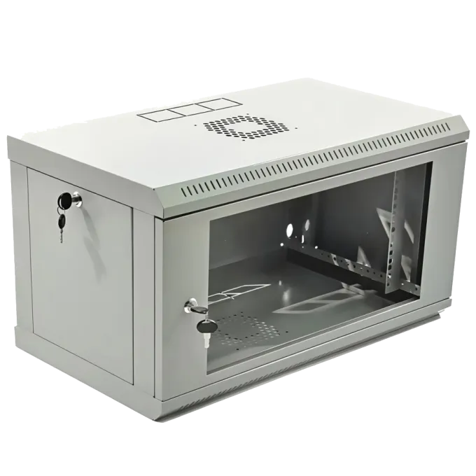 Шкаф 19" 6U, 600x400x373мм акриловое стекло, серый 19" 6U, 600x400x373мм акрилове скло, сіра