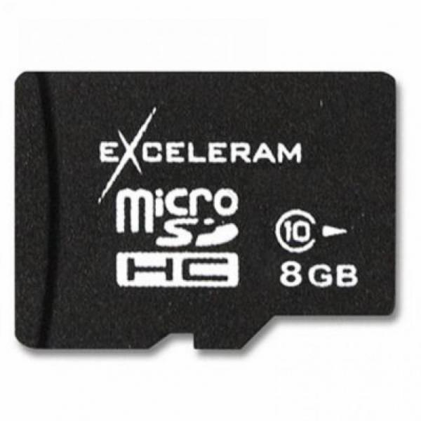 Карта памяти eXceleram 8Gb microSDHC class 10 без адаптера MSD0810VA