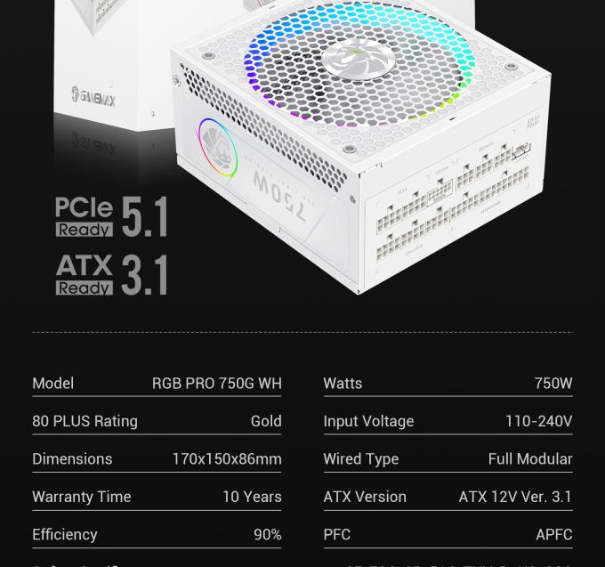 GAMEMAX RGB PRO 750G WH