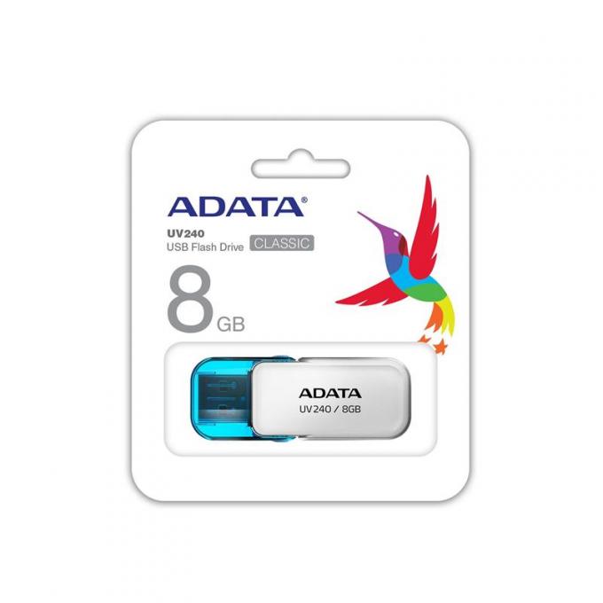 Накопичувач ADATA 8GB USB 2.0 UV240 White AUV240-8G-RWH