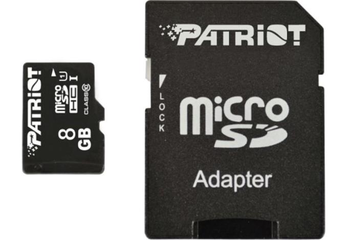 Карта памяти MicroSDHC 8GB UHS-I Class 10 Patriot LX + SD-adapter PSF8GMCSDHC10