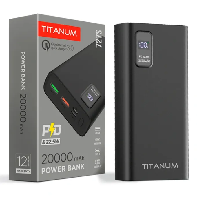 VIDEX TITANUM 727S 20000mAh 22.5W Black