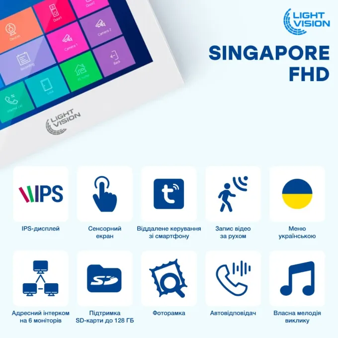 Light Vision SINGAPORE WiFi FHD WHITE (AI) 10"