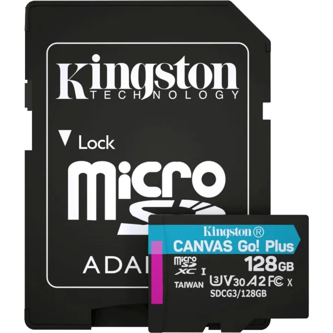 Kingston 128GB microSDXC A2 U3 V30 + ADP