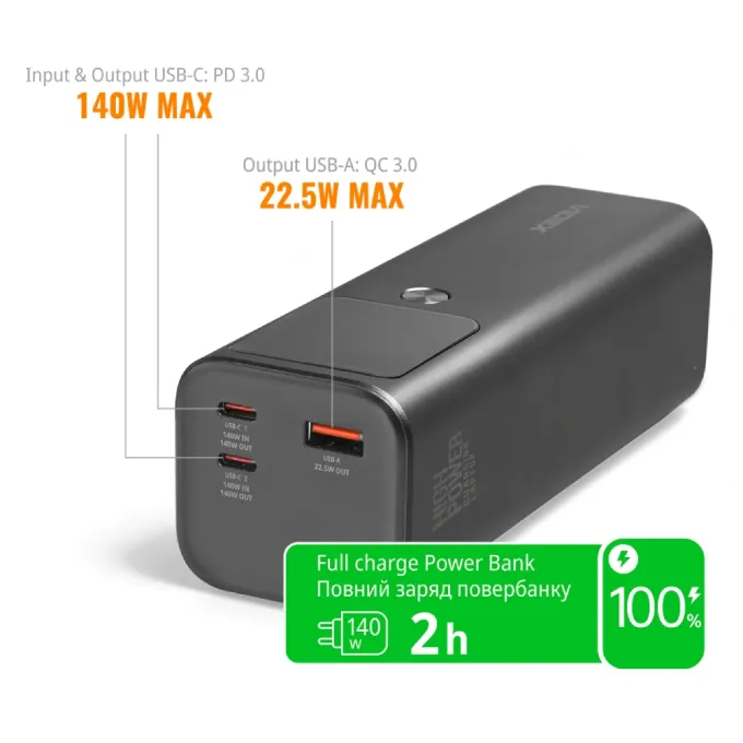 VIDEX VPB-316 PD140Вт 30000мАч