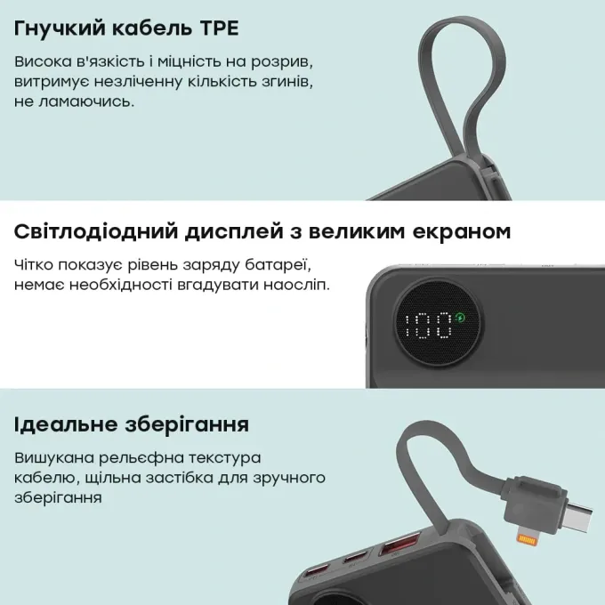 Choetech B695 10 000мАг Black з магнітною зарядкою