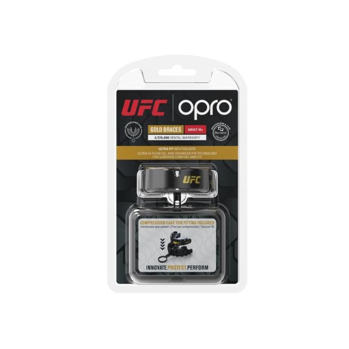 Opro UFC_Gold_Braces_Bl/Silver