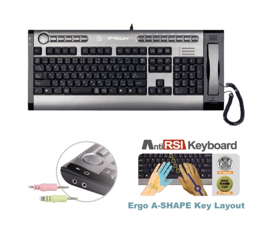 Клавиатура A4Tech KIP-800 KIP-800-R Grey/Black USB