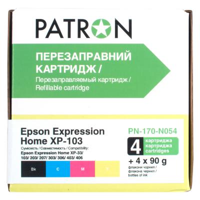 Комплект перезаправляемых картриджей PATRON Epson XP-33/103/203/207/303/306/403/406 CIR-PN-ET170-054