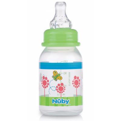 Бутылочка для кормления Nuby 120мл с зеленой крышкой. 1161-1