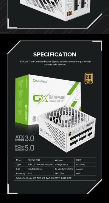 GAMEMAX GX-750 PRO WH (ATX3.0 PCIe5.0)