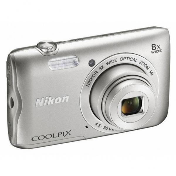 Цифровой фотоаппарат Nikon Coolpix A300 Silver+8GB+case VNA960K003