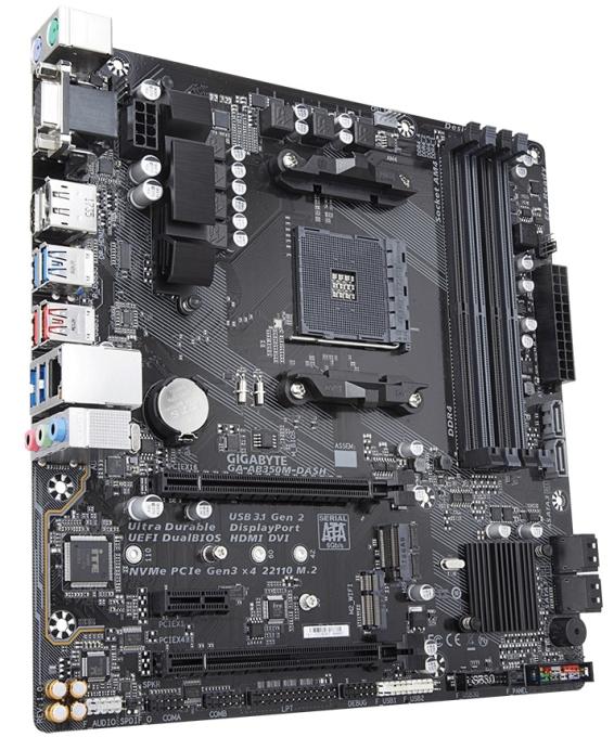 Мат. плата Gigabyte GA-AB350M-DASH Socket AM4