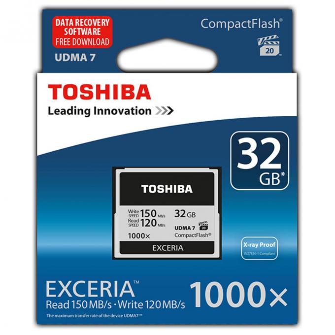 Карта памят 1000X 32GB Compact Flash TOSHIBA CF-032GTGI(8