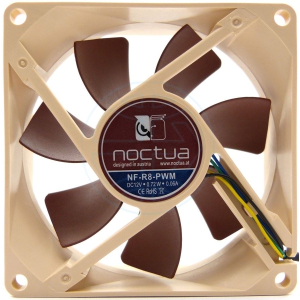 Вентилятор Noctua NF-R8 PWM; 80х80х25мм, 4-pin,бежевый/коричневый