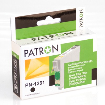 Картридж PATRON Epson S22/SX125/SX420W/SX425 BLACK CI-EPS-T1281-B-PN