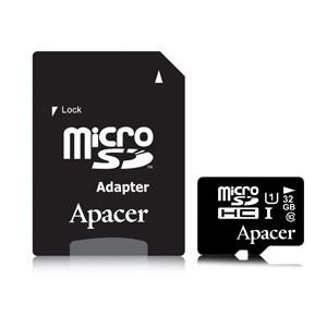 Карта памяти Apacer 8GB microSDHC UHS-I Class10 w/ 1 Adapter RP AP8GMCSH10U1-R