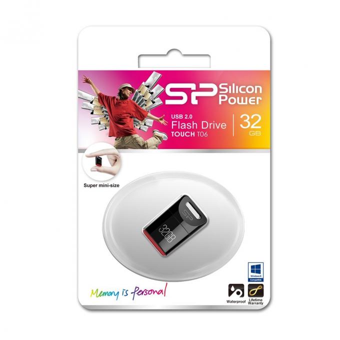 Накопичувач Silicon Power 32GB USB Touch T06 Black SP032GBUF2T06V1K