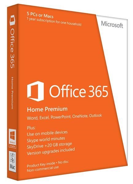 Офисное приложение Microsoft Office365 Home 5 User 1 Year Subscription Russian Medialess 6GQ-00763